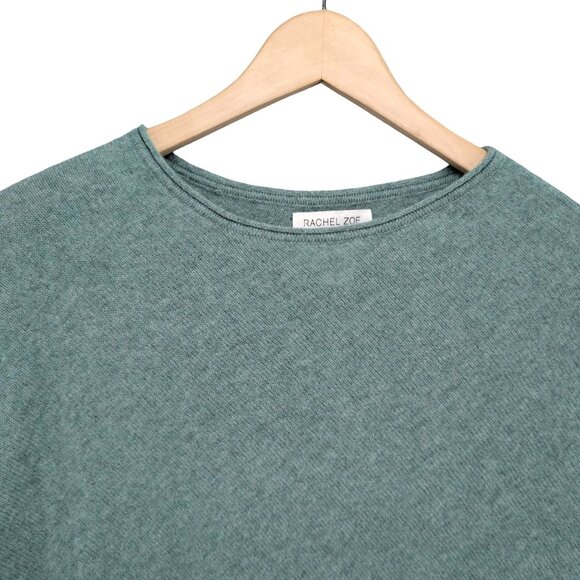 Rachel Zoe 2 Ply Cashmere Poncho Womens Sage Green Pullover Shrug One Size - Picture 4 of 9